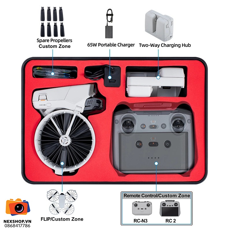 Case Chống Nước DJI Flip Fly More Combo | STARTRC | Chính hãng - cấu hình hộp sạc