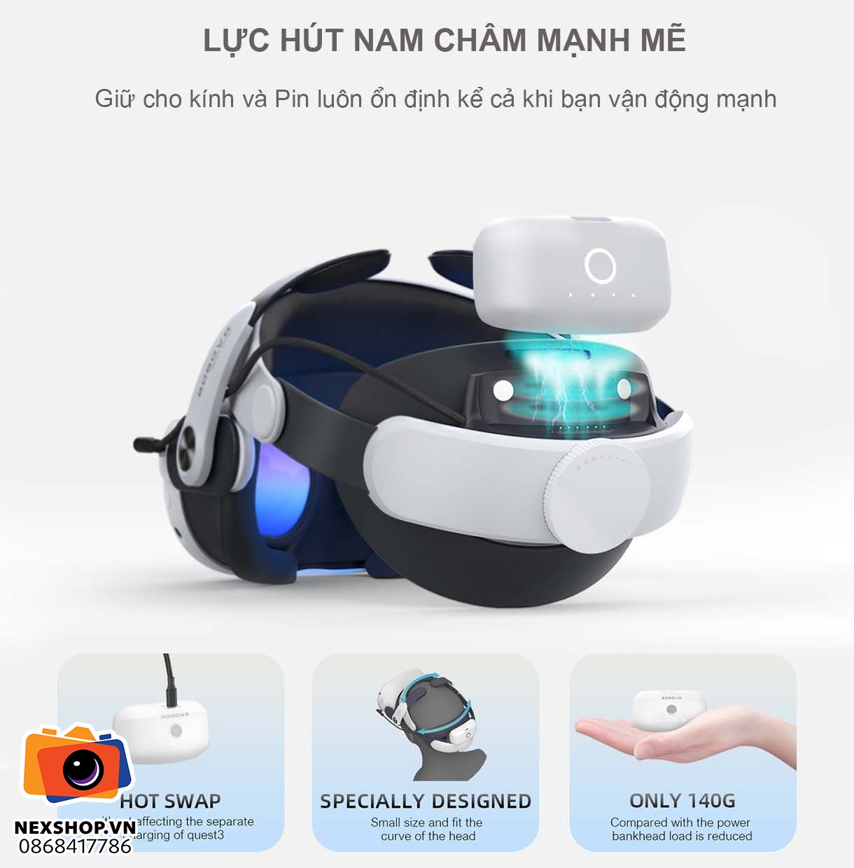 BOBOVR M3 Pro kèm pin cho kính META Quest 3 – Quest 3S