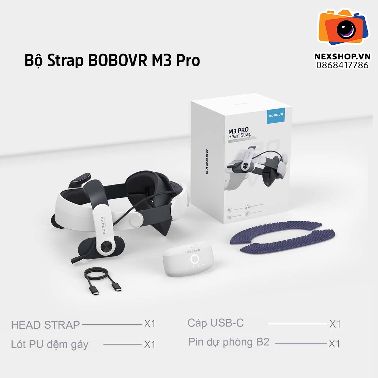 BOBOVR M3 Pro kèm pin cho kính META Quest 3 – Quest 3S