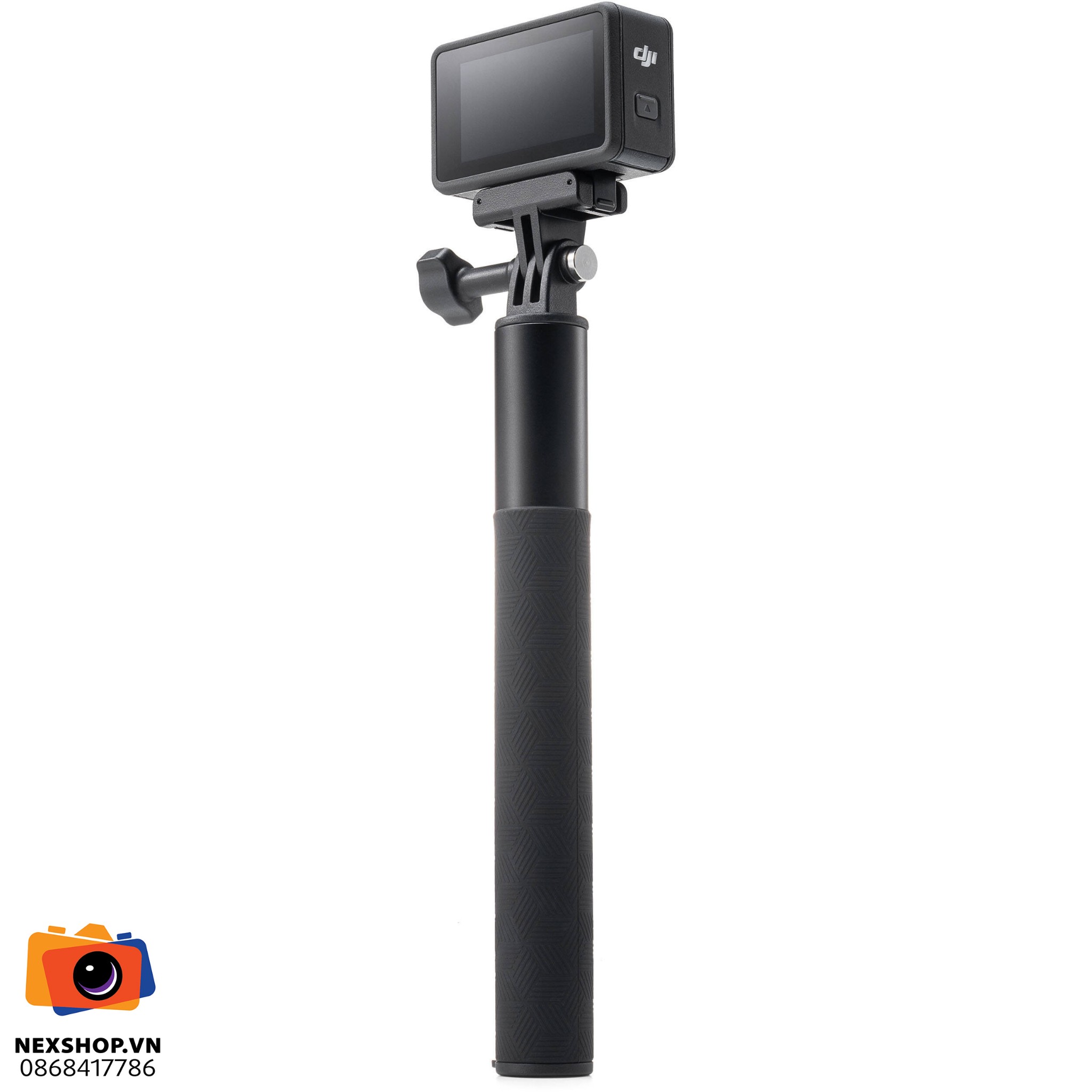 Gậy Chụp Ảnh Chống Rung DJI Osmo Action 1.5m | Chính Hãng - mặt sau và phụ kiện đi kèm