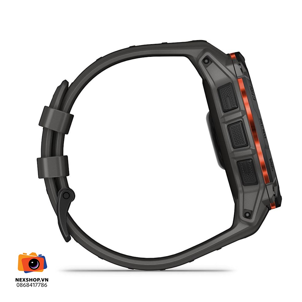 Đồng hồ thông minh Garmin Instinct 3, 50mm, Solar, Đen phối dây đeo màu than chì, KOR/SEA,A04883 | Chính hãng