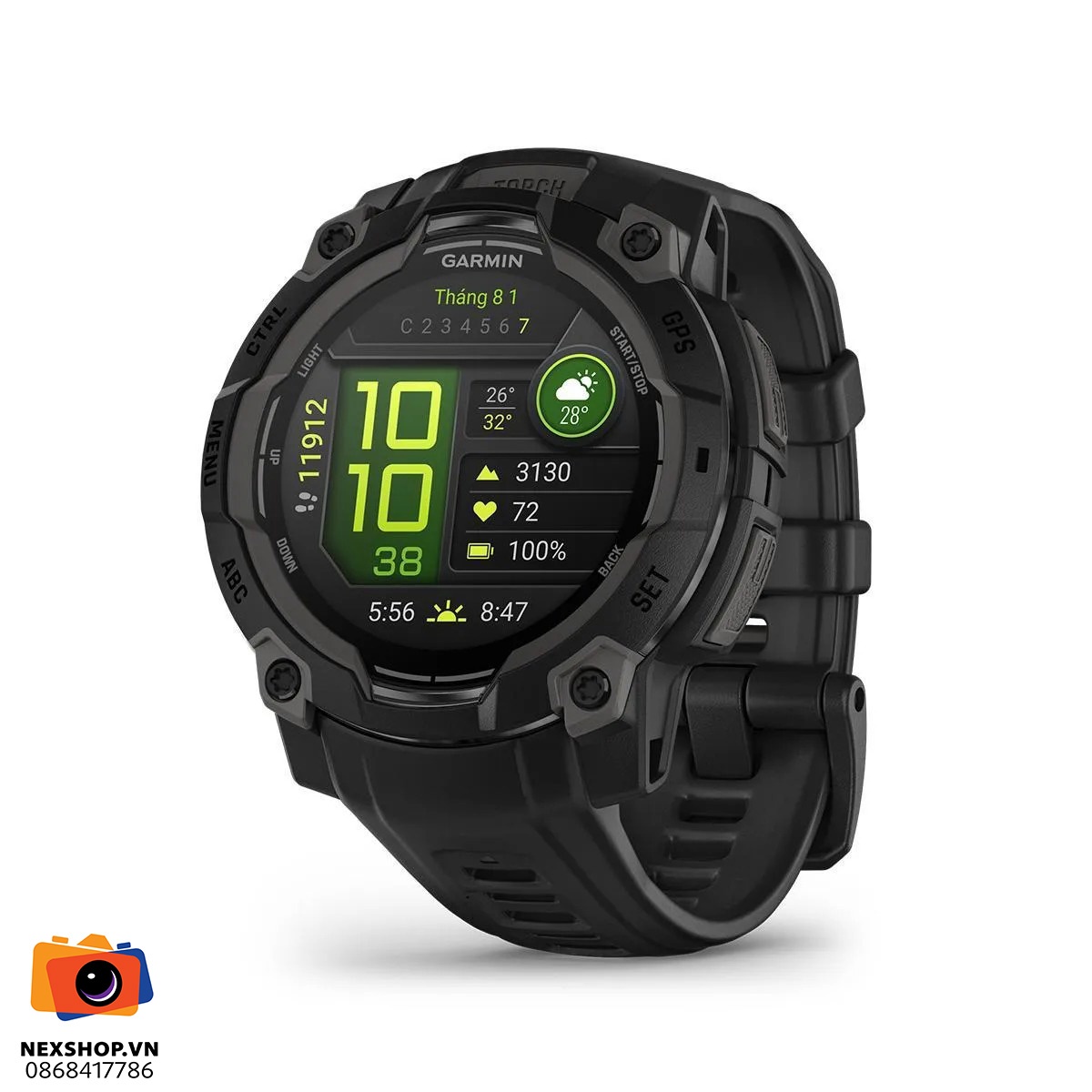 Đồng hồ thông minh Garmin Instinct 3, 45mm, Amoled, Đen nguyên khối, KOR/SEA,A04884 | Chính hãng