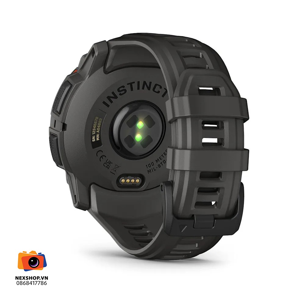Đồng hồ thông minh Garmin Instinct 3, 50mm, Solar, Đen phối dây đeo màu than chì, KOR/SEA,A04883 | Chính hãng