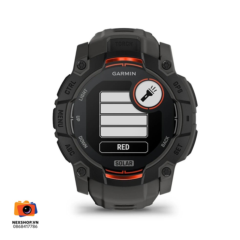 Đồng hồ thông minh Garmin Instinct 3, 50mm, Solar, Đen phối dây đeo màu than chì, KOR/SEA,A04883 | Chính hãng