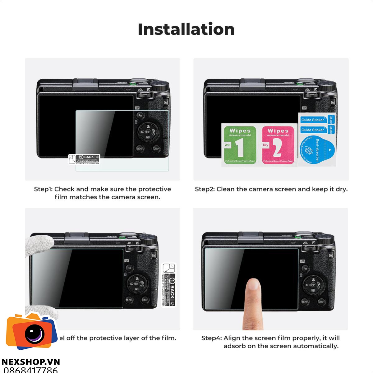 Miếng dán bảo vệ màn hình KNF Concept cho Ricoh GR III | Chính hã - cấu hình hộp sạc