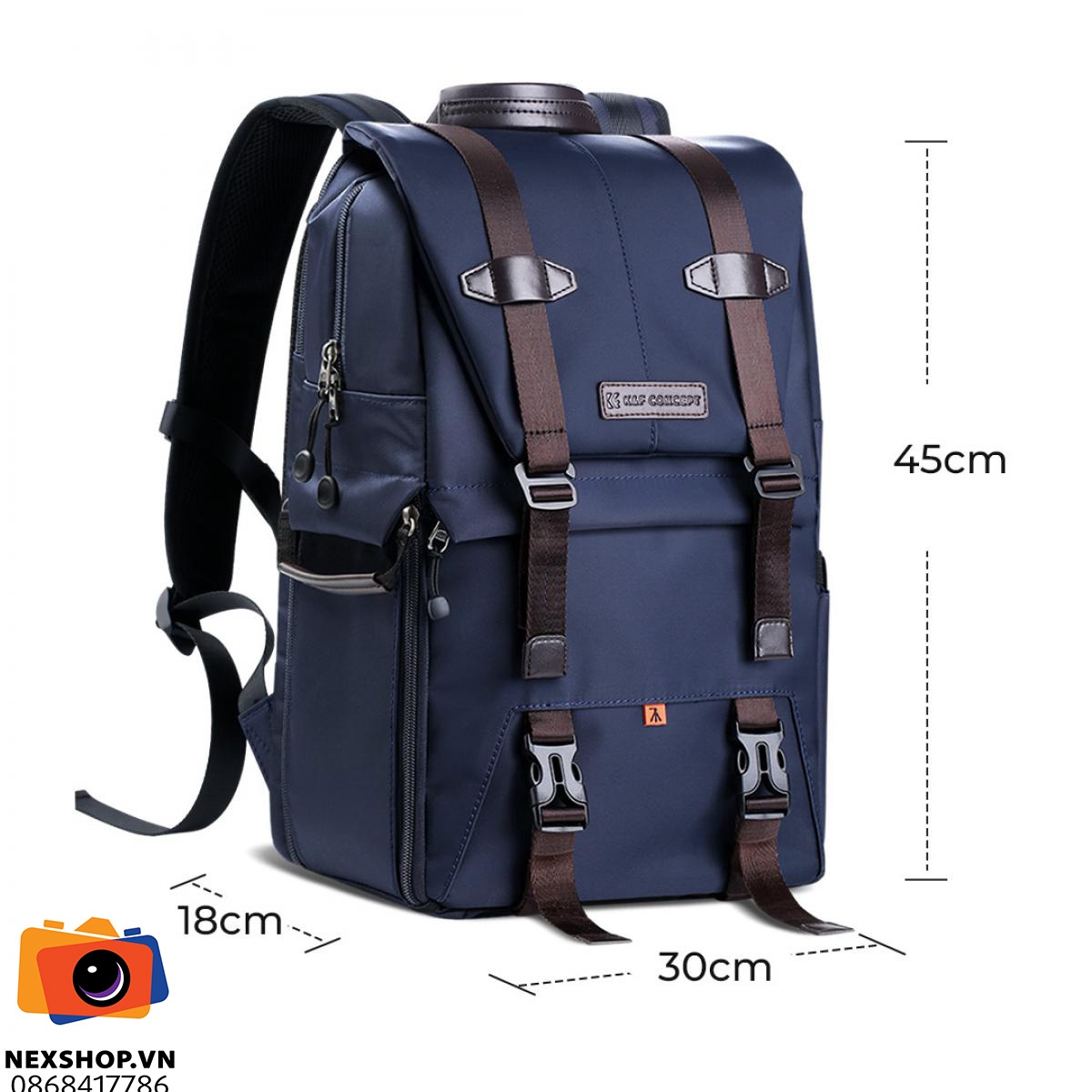 Ba lô máy ảnh K&F Concept chống nước 20L | Dark Blue