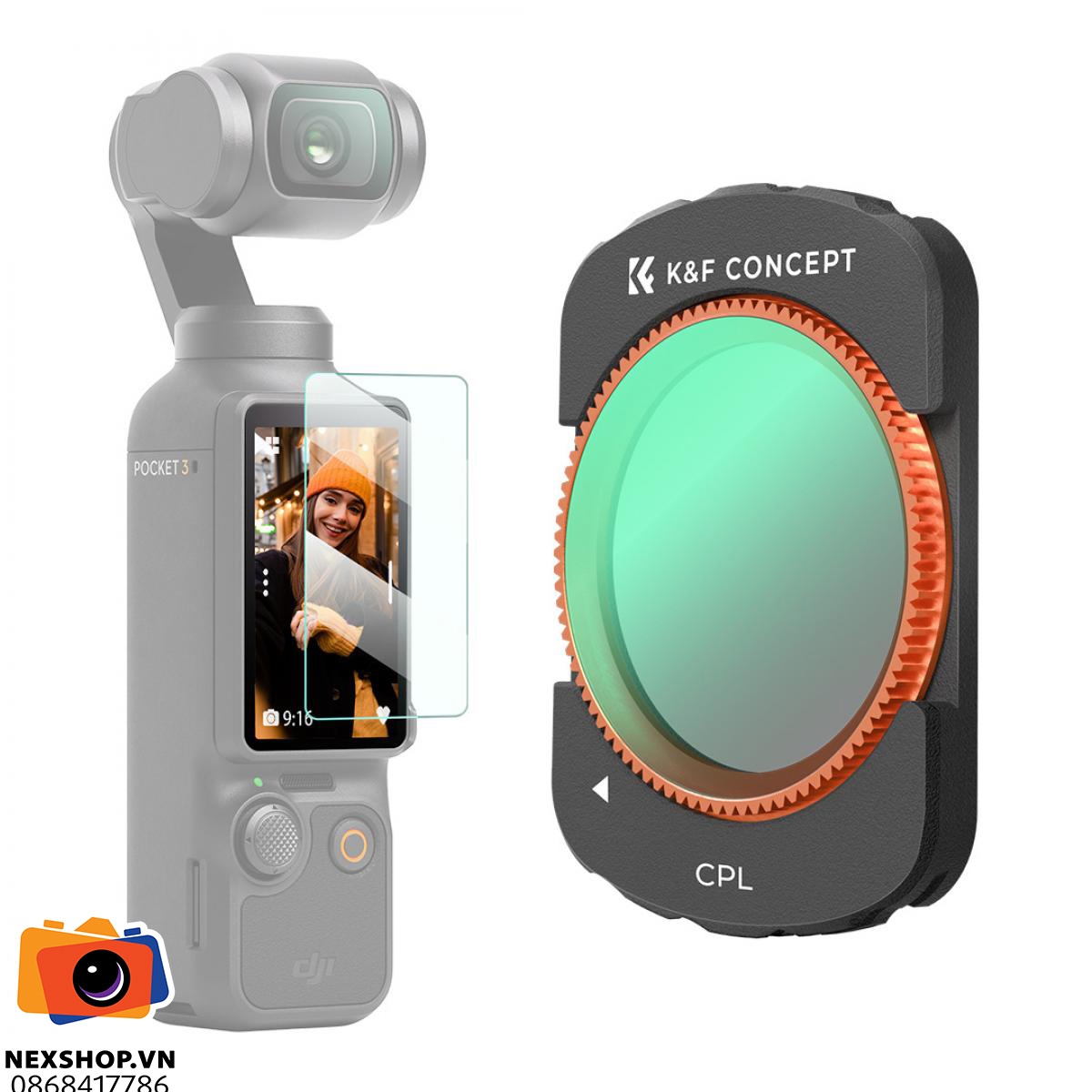 Kính lọc CPL KNF Concept cho DJI Osmo Pocket 3 / Pocket 4 — K&F Concept chính hãng tại KNF Vietnam