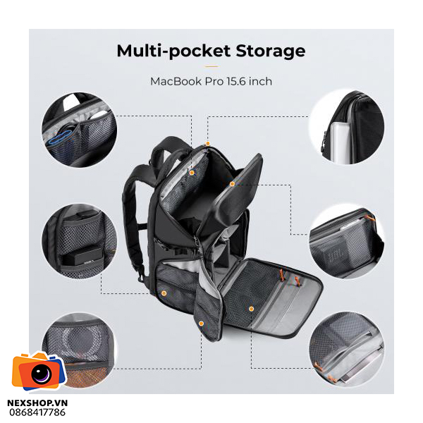 Ba lô máy ảnh KNF Concept 20L chống nước | Chính hãng - khả năng kết nối thiết bị