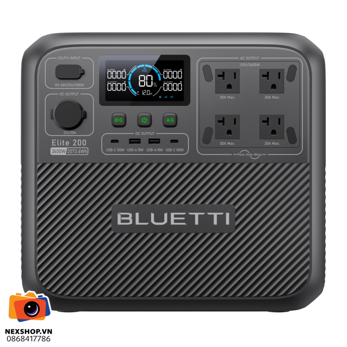 Trạm điện di dộng BLUETTI Elite 200 V2 | 2600W 2073.6Wh