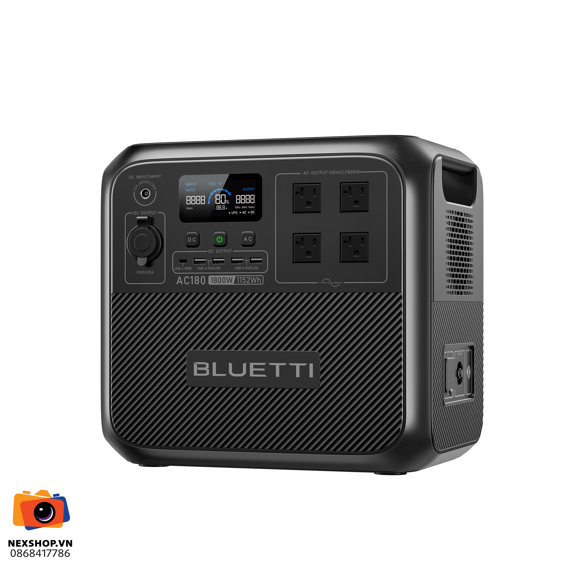 Trạm điện di động BLUETTI AC180 1,800W 1,152Wh | Chính hãng - khả năng kết nối thiết bị