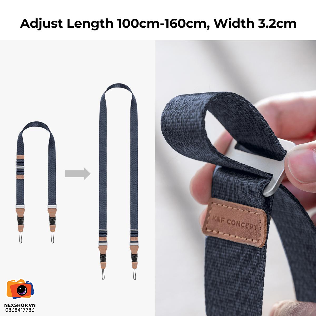 Dây máy ảnh KNF Strap Urban Wander 01 | Blue | Chính hãng - cấu hình hộp sạc