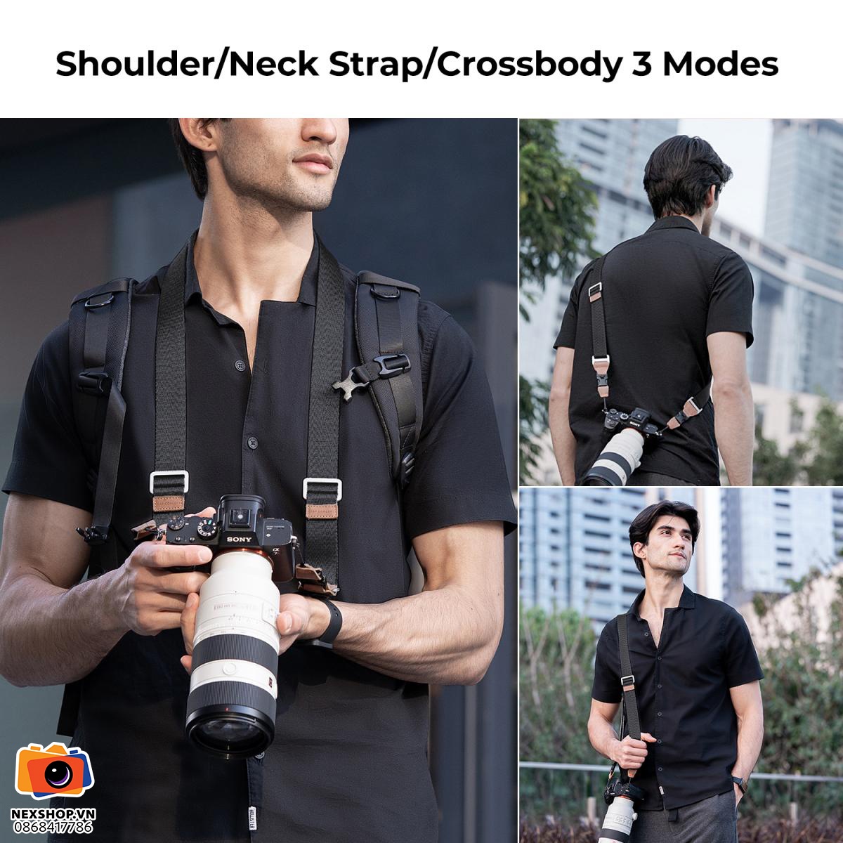 Dây máy ảnh KNF Strap Urban Wander 01 | Black | Chính hãng - cấu hình hộp sạc