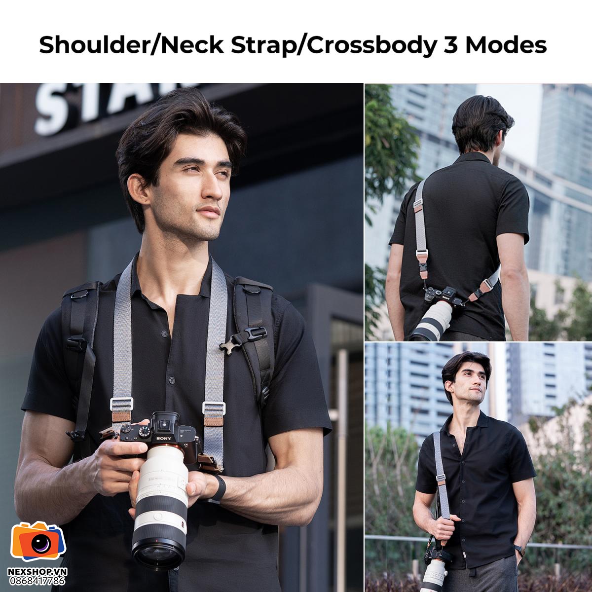 Dây máy ảnh KNF Strap Urban Wander 01 | Xám | Chính hãng - cấu hình hộp sạc