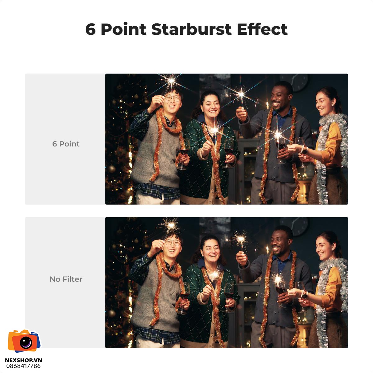 KNF Concept 62mm Star Filters Kit | (4 Points, 6 Points, 8 Points Cross Screen Starburst Filters)