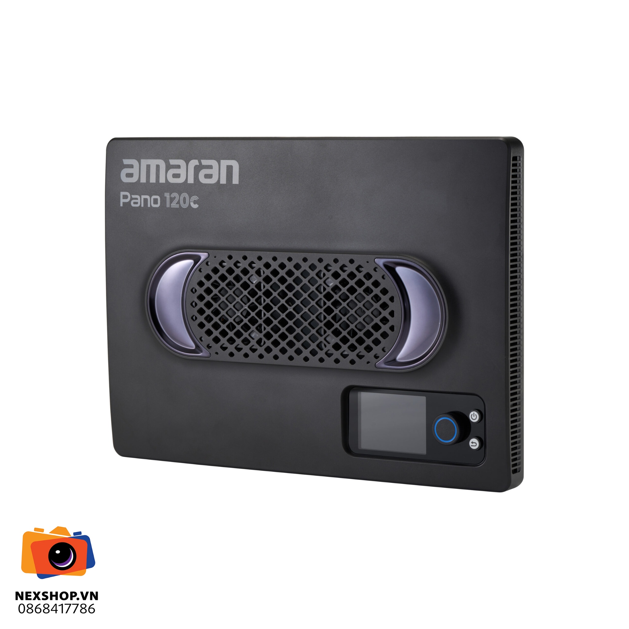 Đèn Amaran Pano 120C Charcoal | Chính Hãng - mặt sau và phụ kiện đi kèm