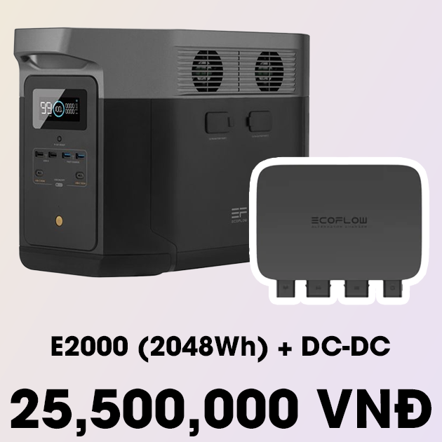 Trạm điện di động Ecoflow Delta E2000 + DC/DC Charger