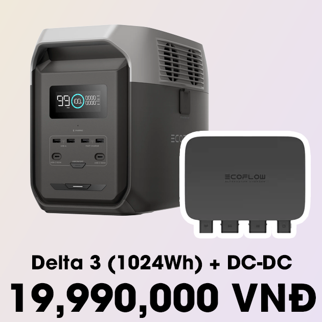 Trạm điện di động Ecoflow Delta 3 + DC/DC Charger