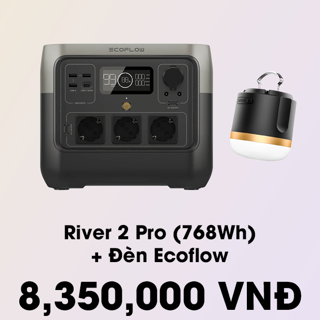 Trạm điện di động Ecoflow River 2 Pro + Đèn Ecoflow