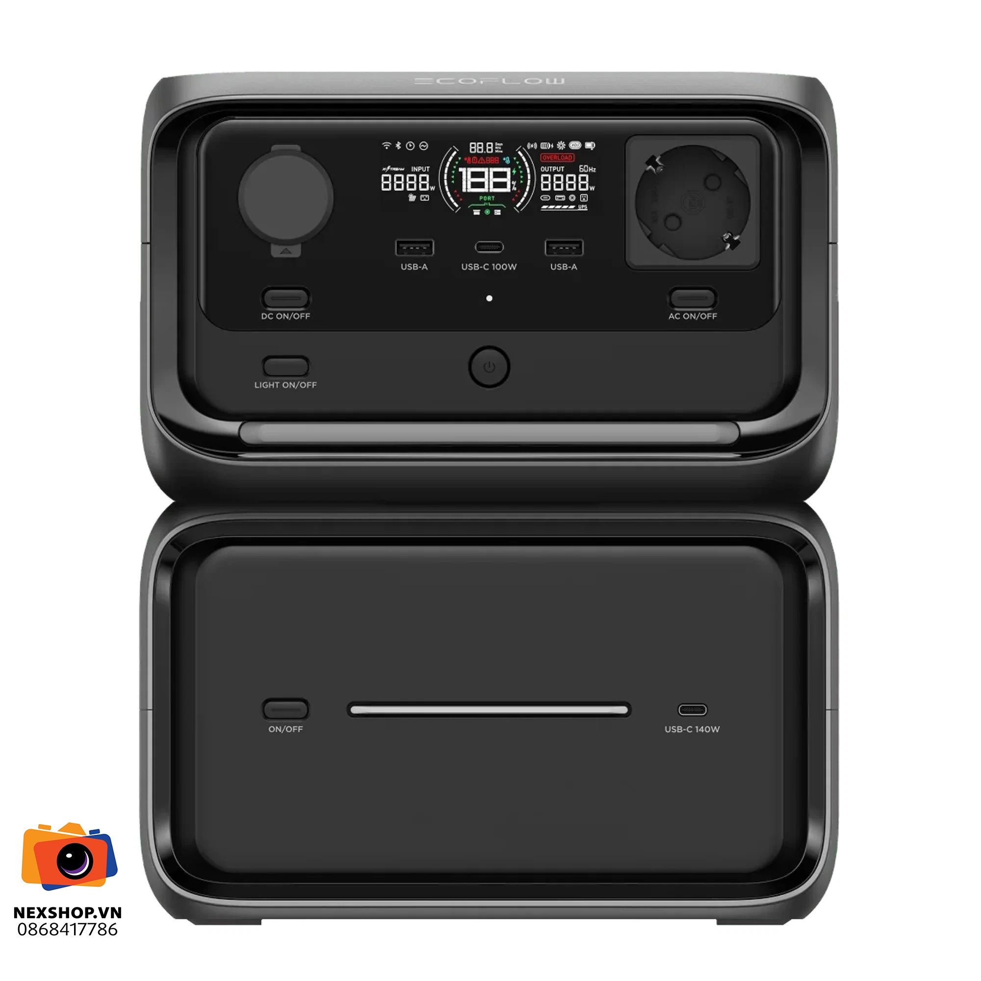 Trạm điện di động EcoFlow RIVER 3 Max Plus | 858Wh 600W | Hàng chính hãng