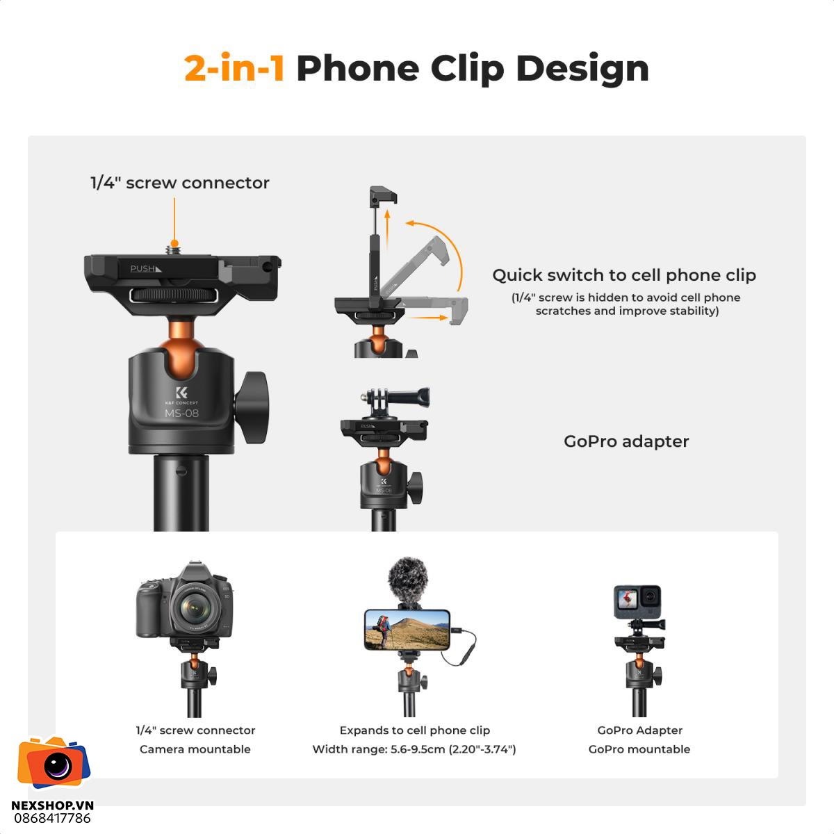 Tripod KNF ConCept MS08 62''/1.58m