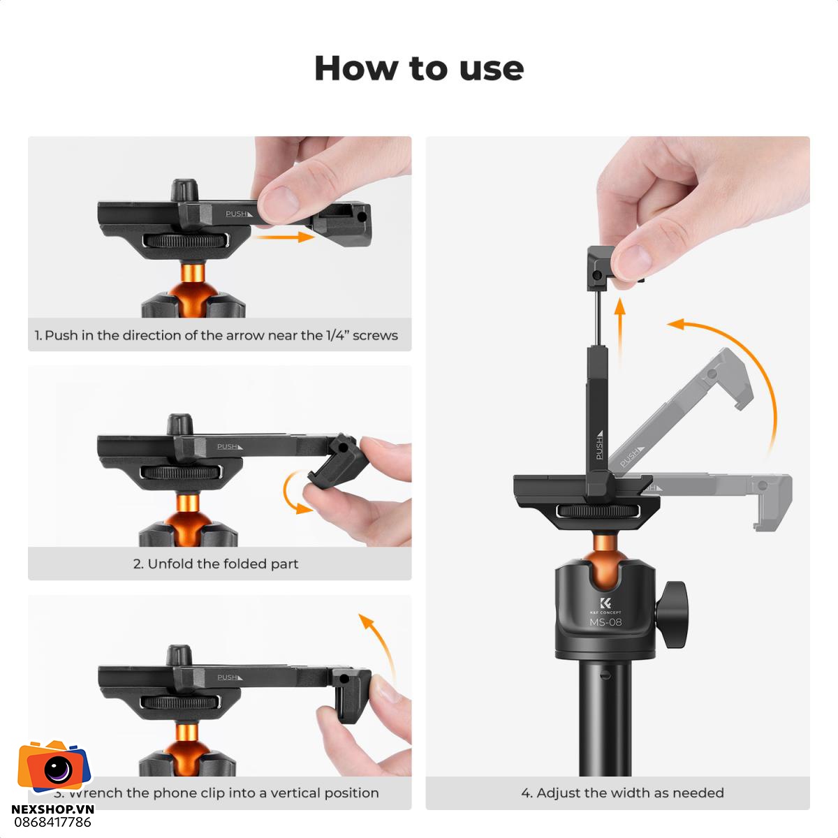 Tripod KNF ConCept MS08 62''/1.58m | Chính hãng - cấu hình hộp sạc