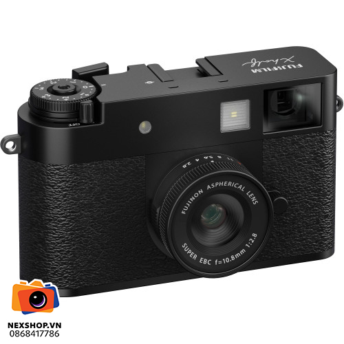 Máy Ảnh Fujifilm X Half | Đen | Chính Hãng | Chính hãng NexShop - mặt sau và phụ kiện đi kèm