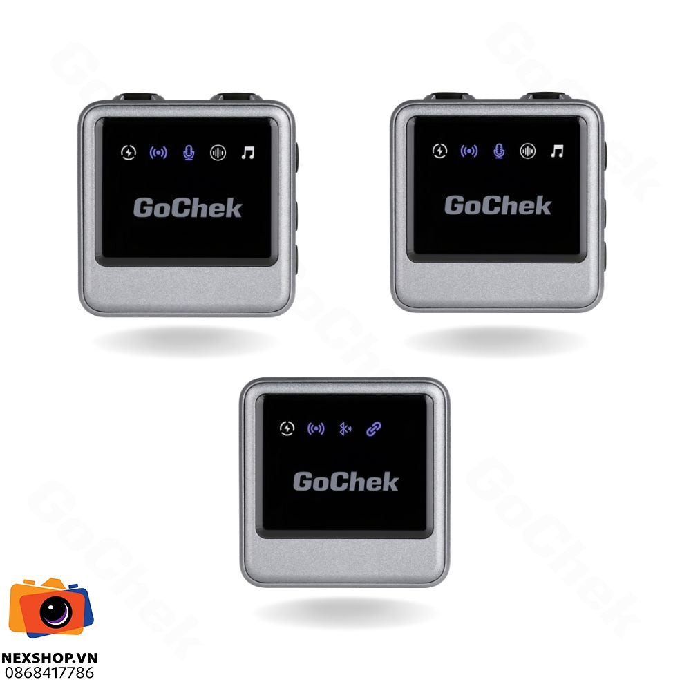 Micro thu âm không dây GoChek Ultra Plus B | 2TX + 1RX | Chính hãng