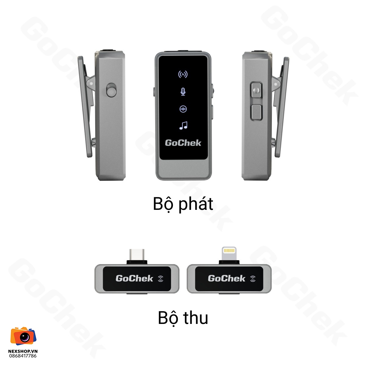 Micro thu âm không dây GoChek Ultra S24 | 2TX + 1RX + Hộp sạc | Chính hãng