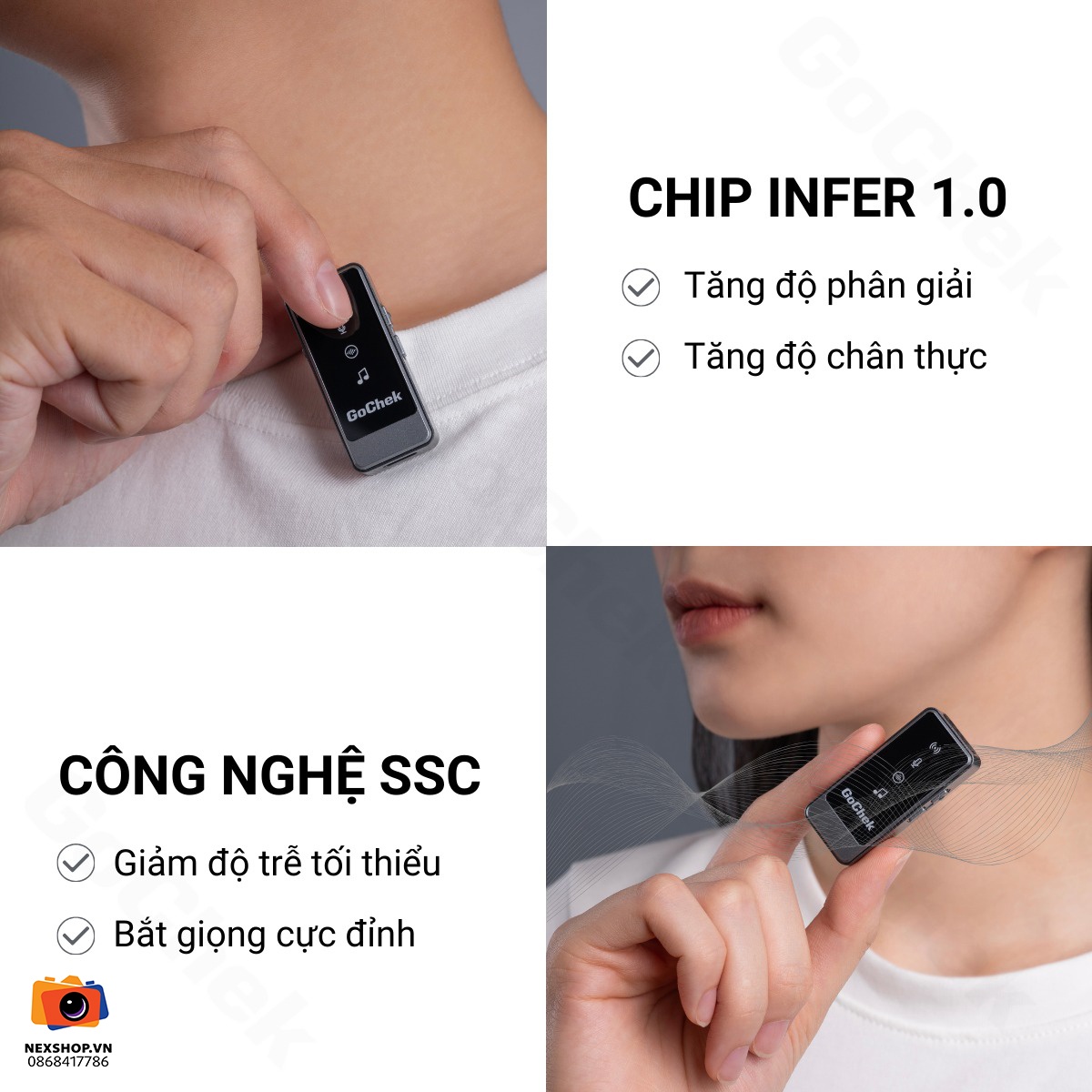 Micro thu âm không dây GoChek Ultra S24 | 1TX + 1RX | Chính hãng