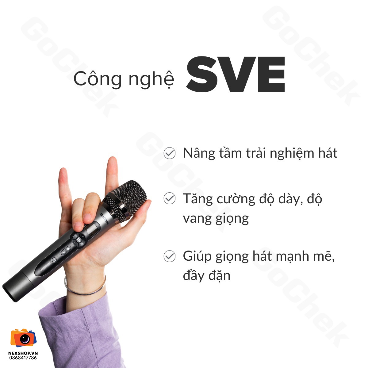 Micro thu âm không dây GoChek HH24 | 1TX + 1RX | Chính hãng