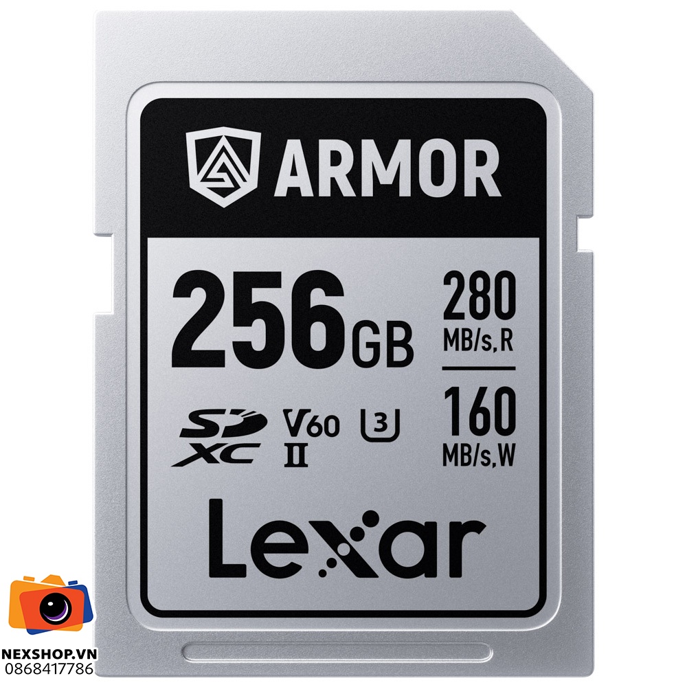 Thẻ nhớ Lexar 256GB ARMOR SILVER PRO V60 SDXC UHS-II U3 280MB/s | Chính hãng