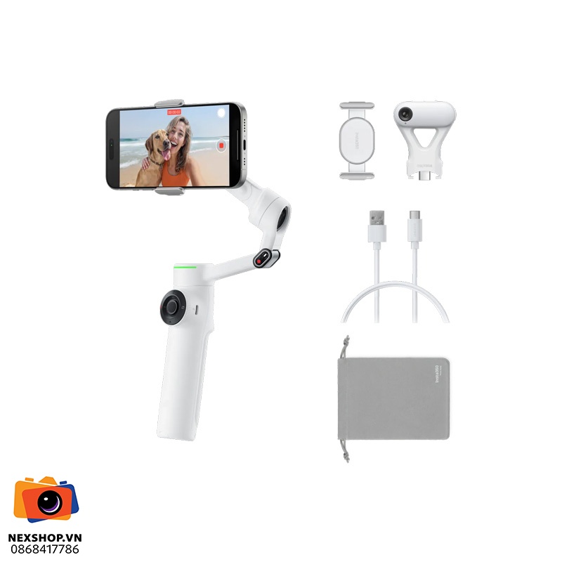 Insta360 Flow 2 AI Tracker Bundle | Summit White | Chính hãng