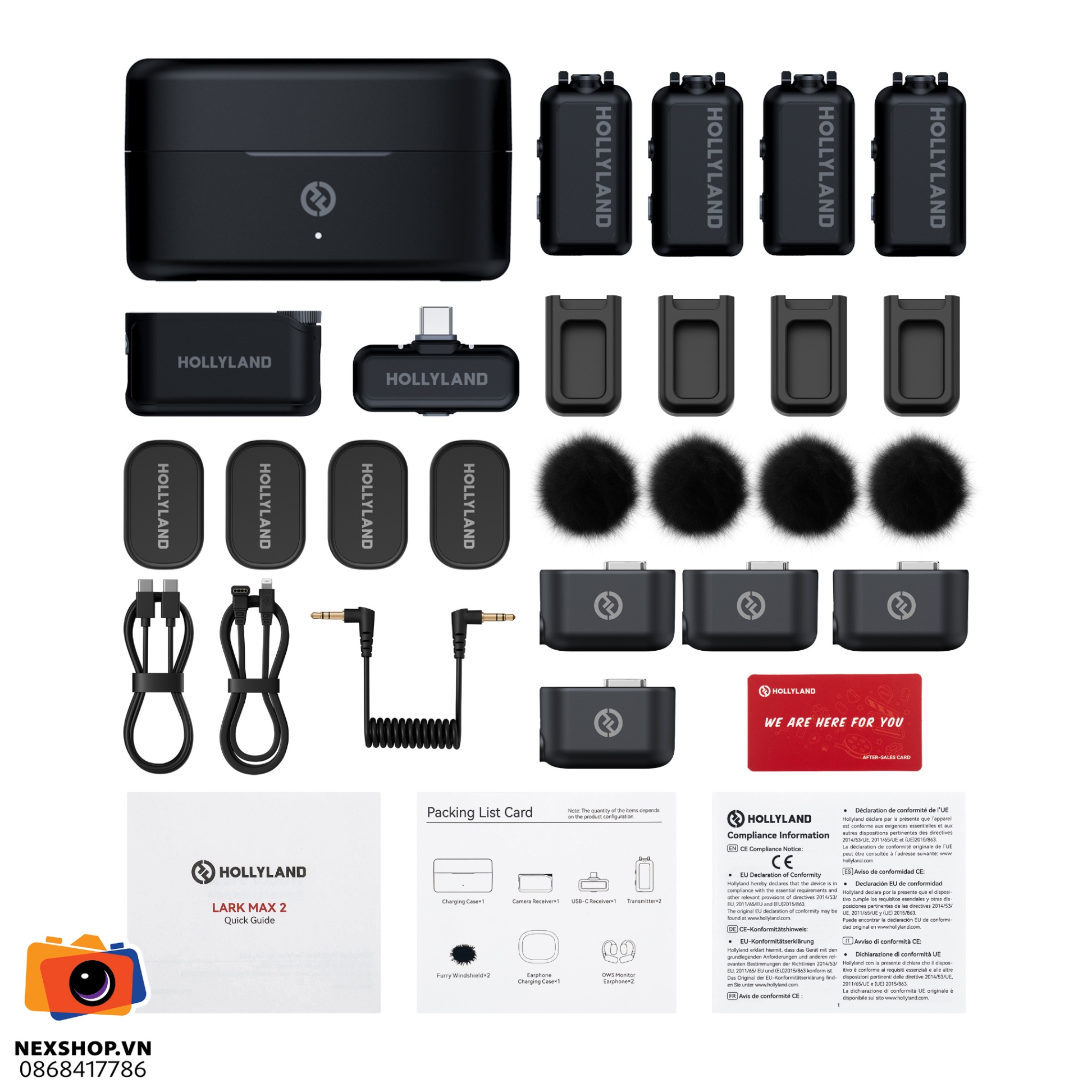 Micro Hollyland LARK MAX 2 Combo 4-Person Version (Camera RX, USB-C RX) Space Gray | Chính hãng