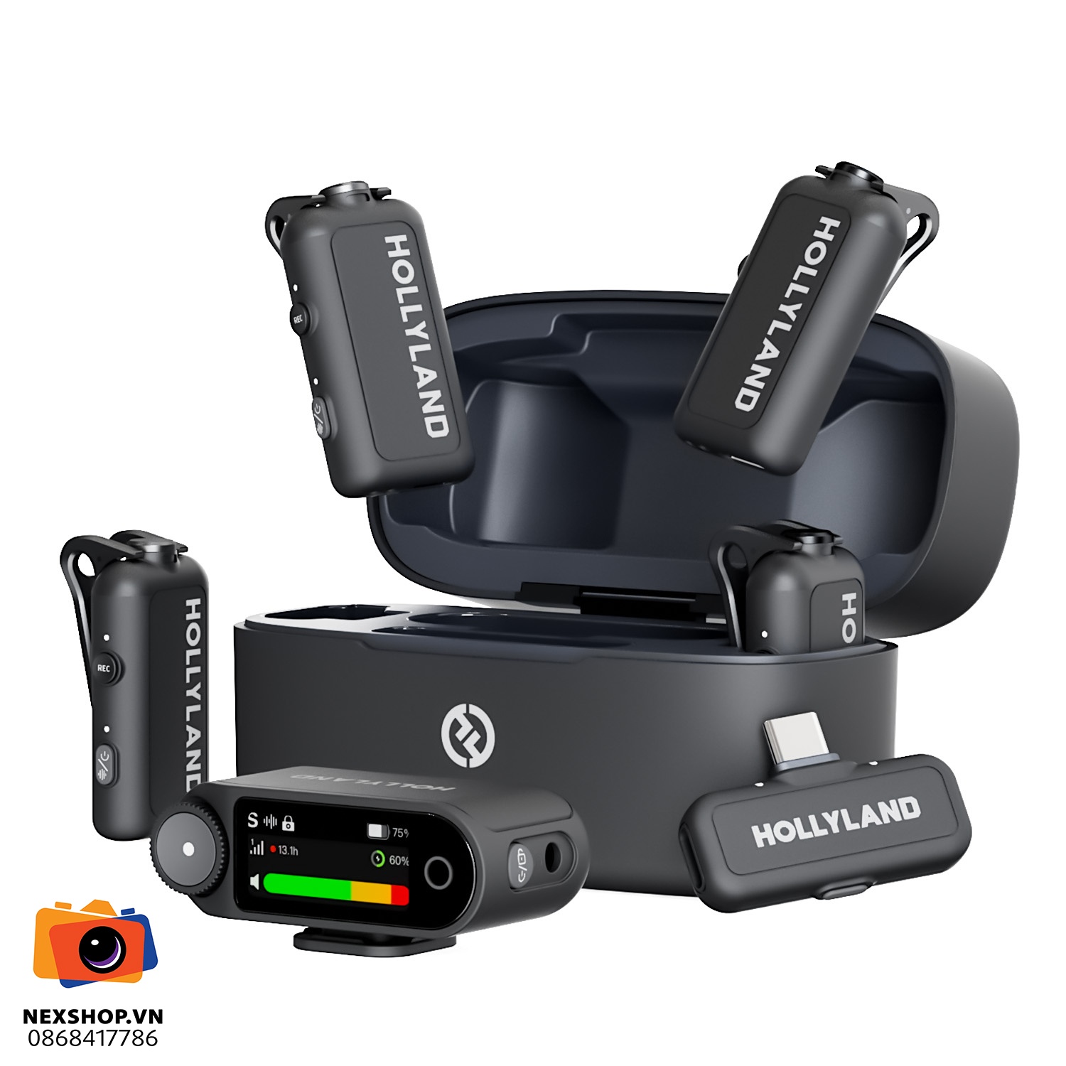 Micro Hollyland LARK MAX 2 Combo 4-Person Version (Camera RX, USB-C RX) Space Gray | Chính hãng
