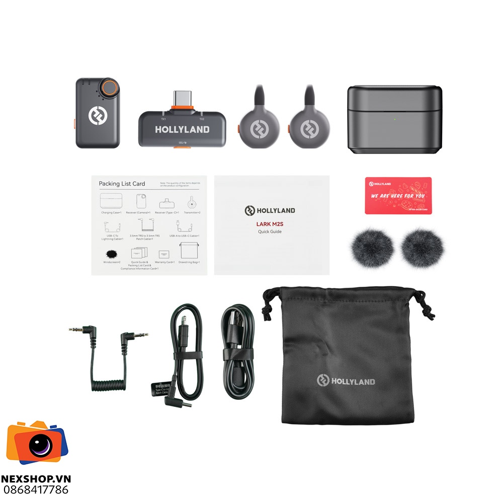 Hollyland Lark M2S Combo Space Gray thiết kế logo-free