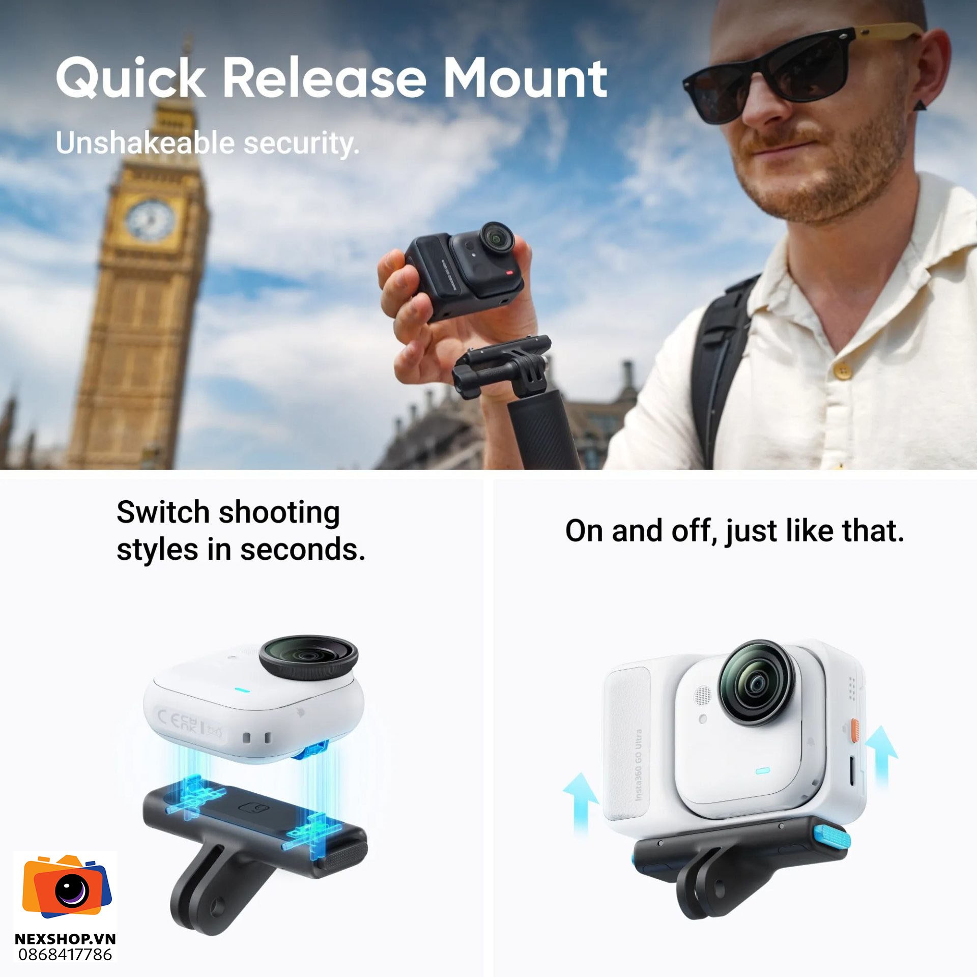 Insta360 GO Ultra Creator Combo | Midnight Black | Chính hãng
