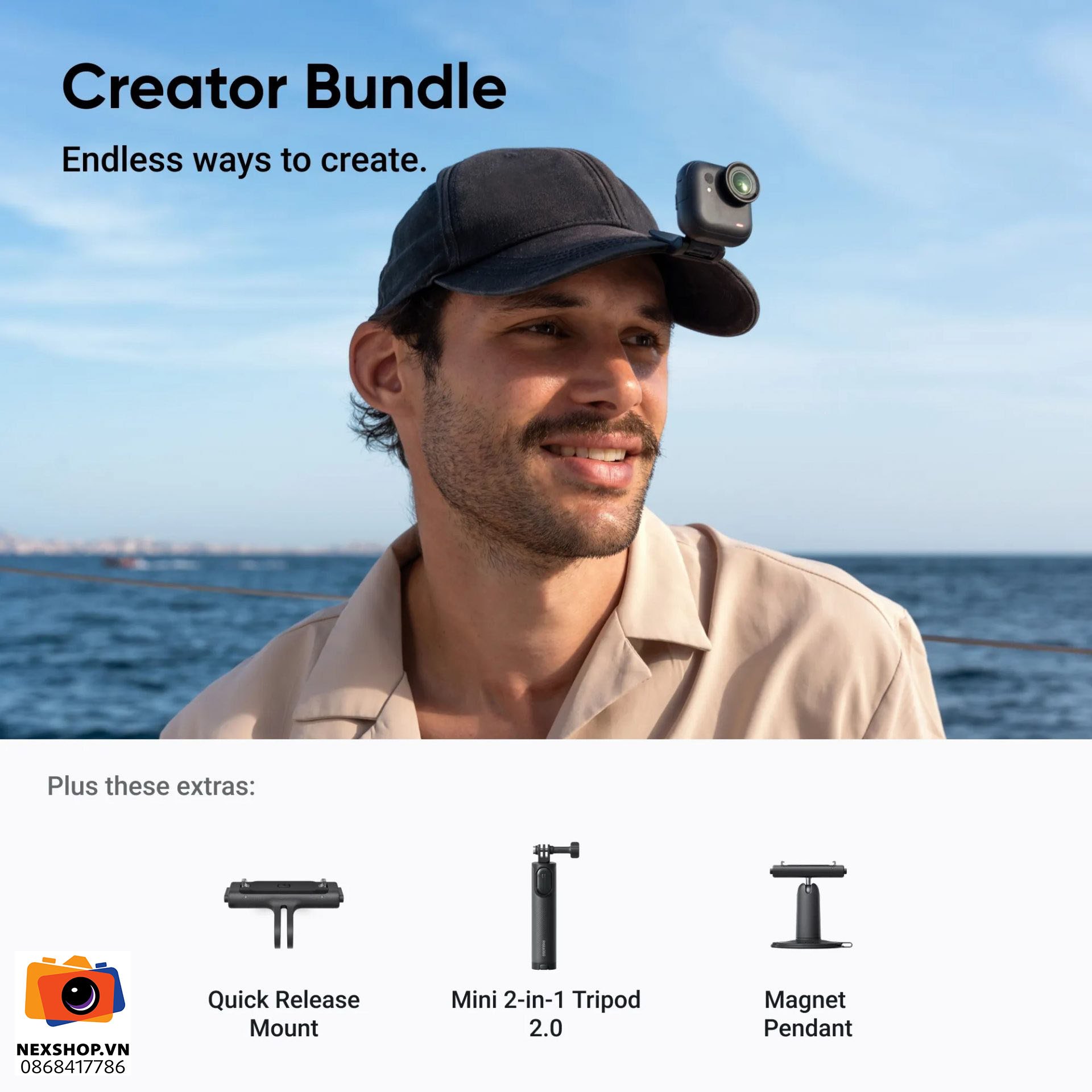 Insta360 GO Ultra Creator Combo | Midnight Black | Chính hãng