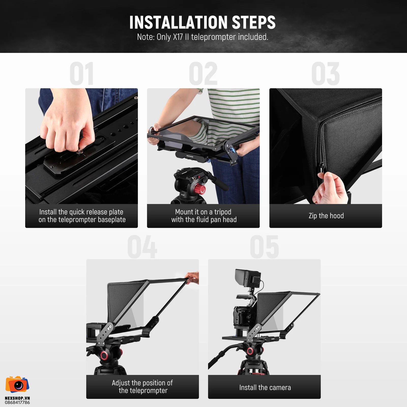 Máy nhắc chữ điều khiển từ xa NEEWER X17 II Remote Teleprompter | Chính Hãng