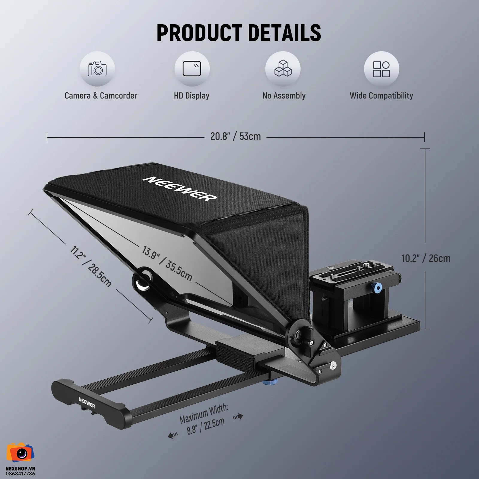Máy nhắc chữ điều khiển từ xa NEEWER X14 III Remote Teleprompter | Chính Hãng