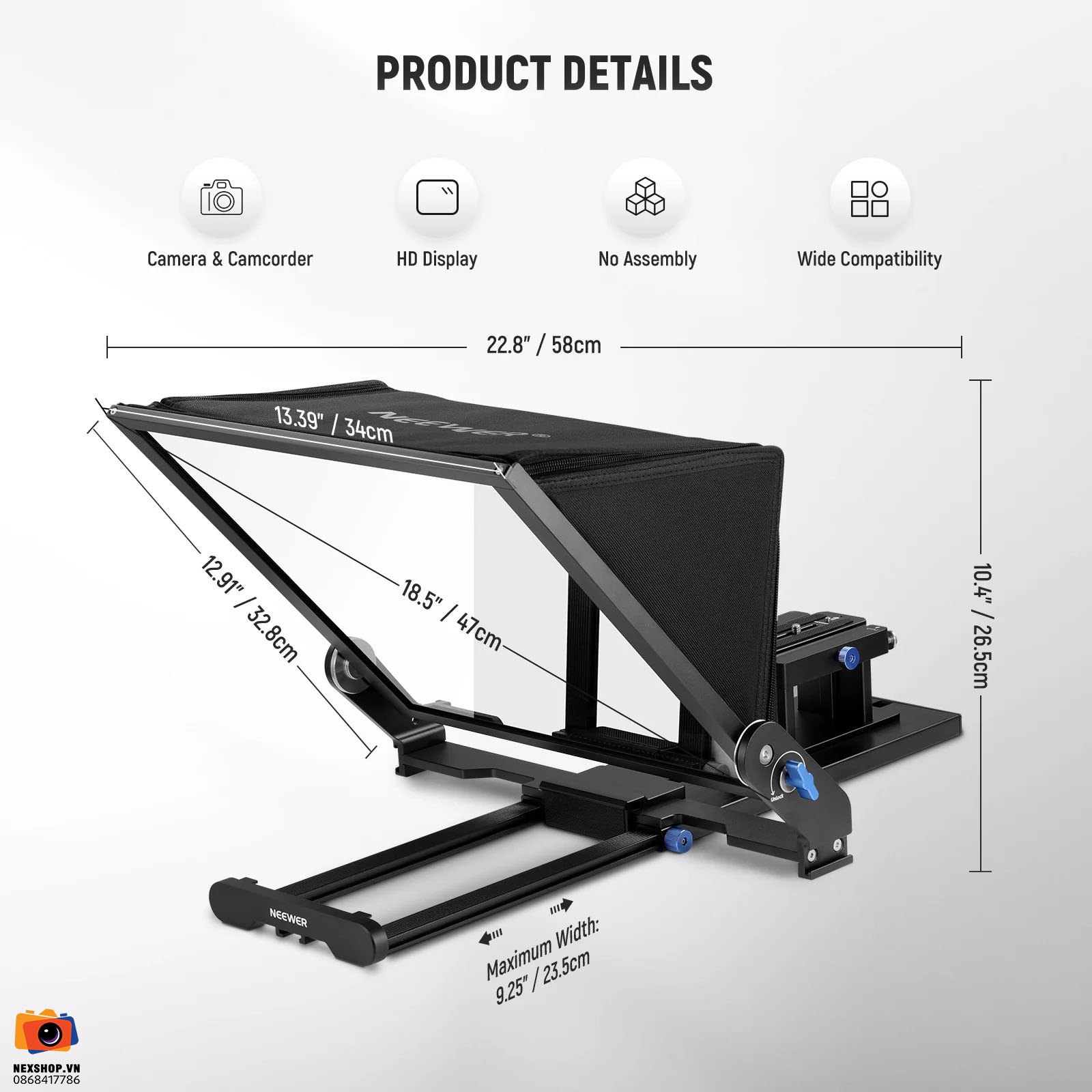 Máy nhắc chữ điều khiển từ xa NEEWER X17 II Remote Teleprompter | Chính Hãng