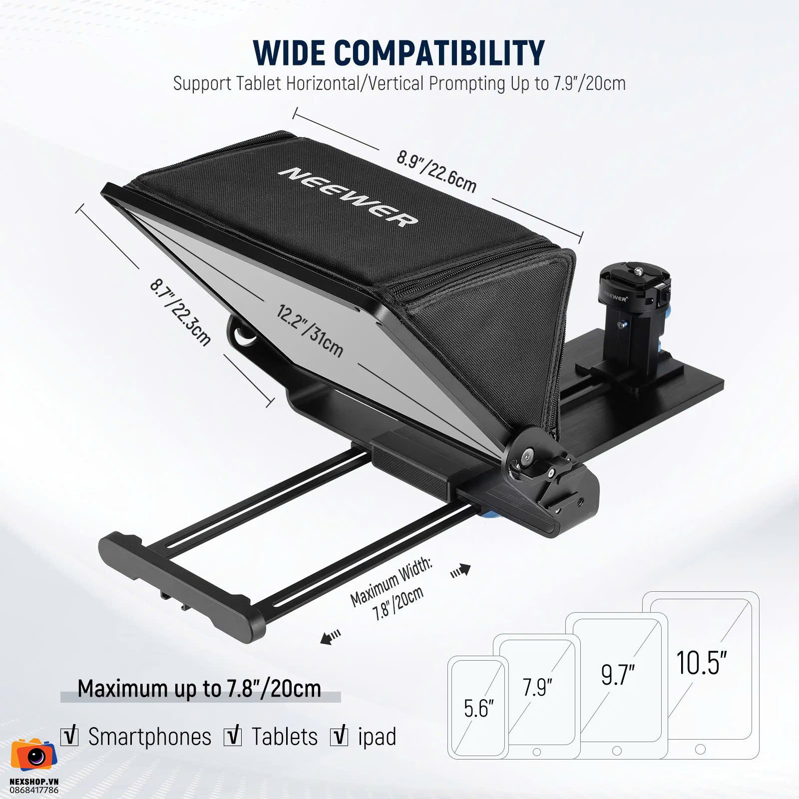 Máy nhắc chữ điều khiển từ xa NEEWER X12 II Remote Teleprompter | Chính Hãng