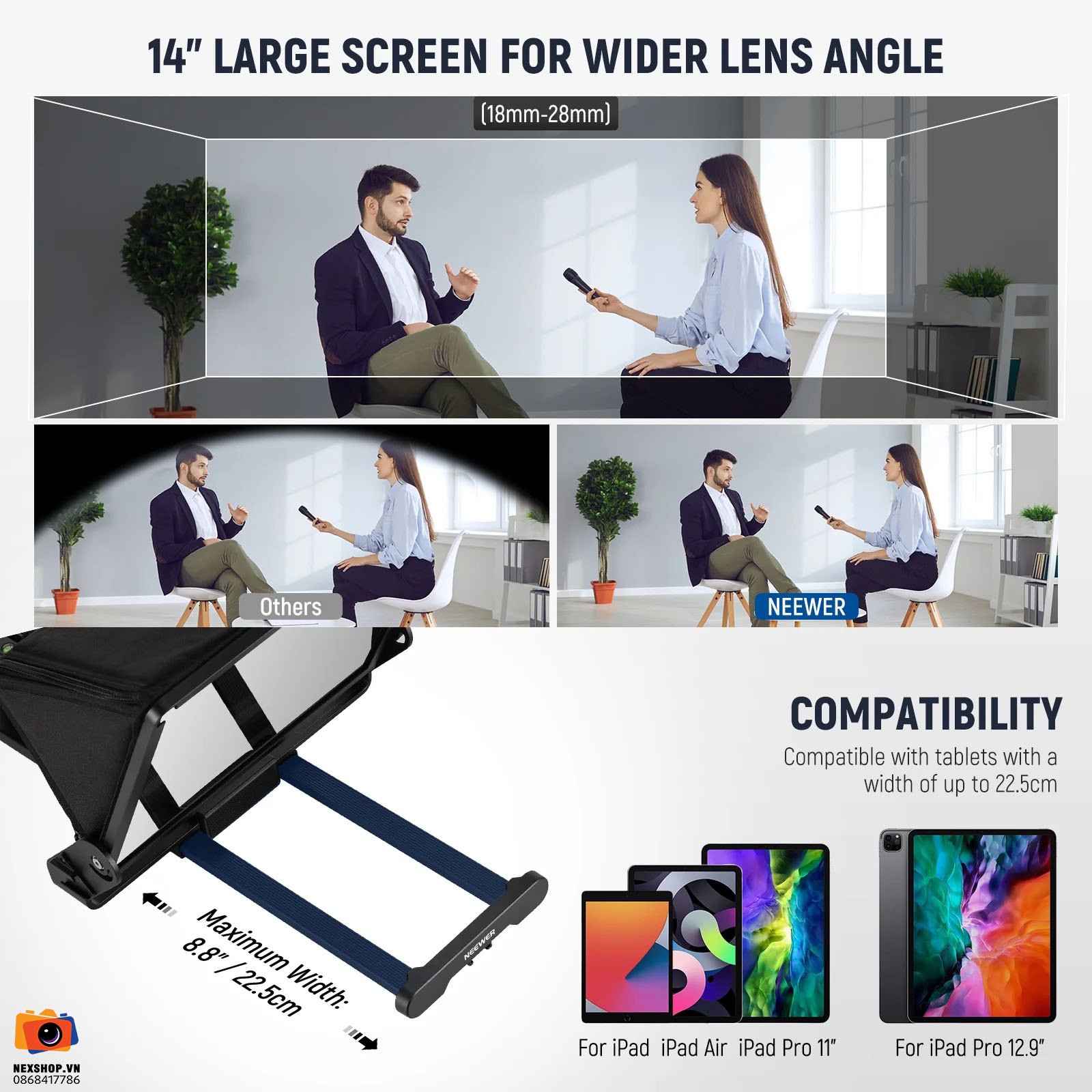 Máy nhắc chữ điều khiển từ xa NEEWER X14 III Remote Teleprompter | Chính Hãng