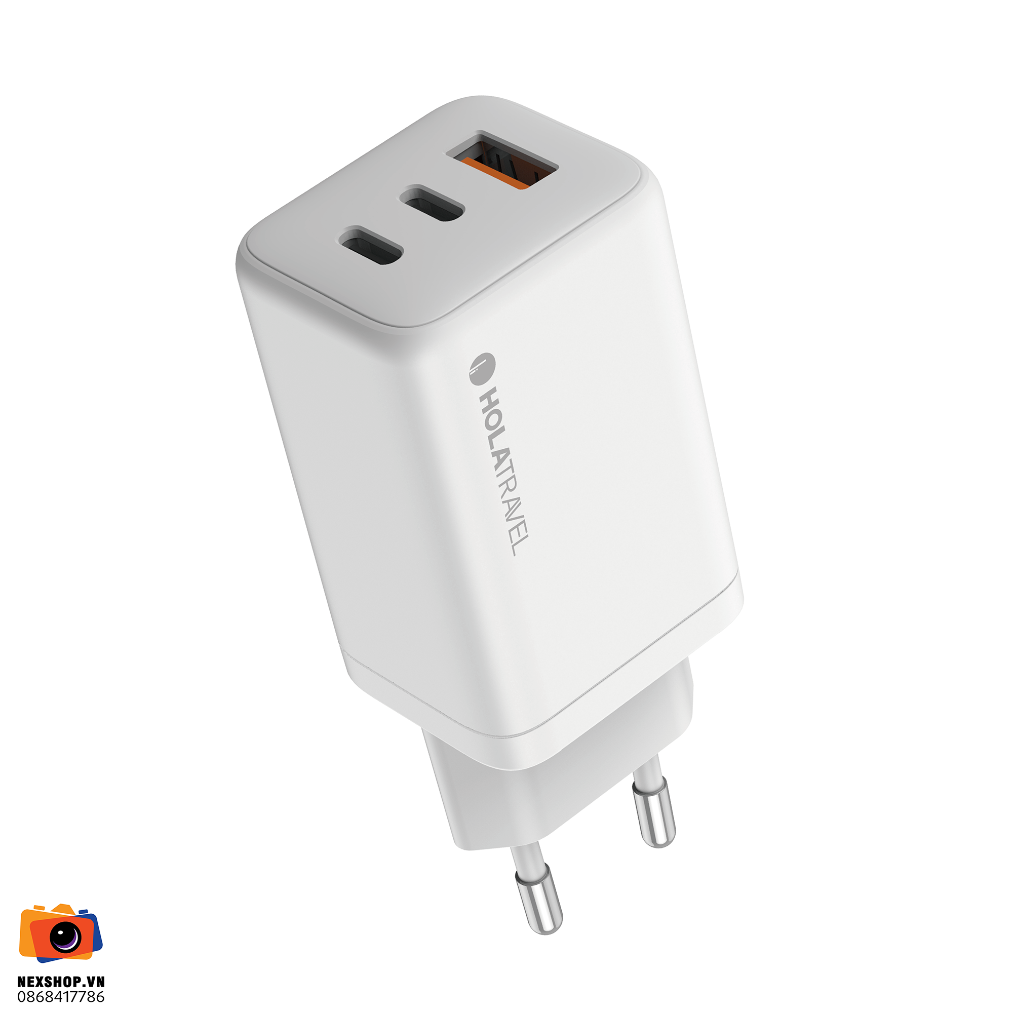 Adapter sạc 65W Hola Travel T2X | Trắng