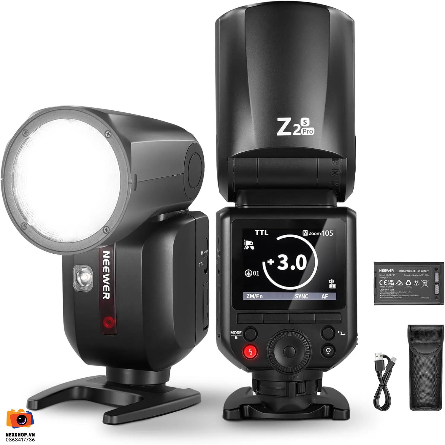 Đèn Flash Máy Ảnh Neewer Z2 Pro 76Ws For Sony | Chính Hãng - thiết kế và phụ kiện