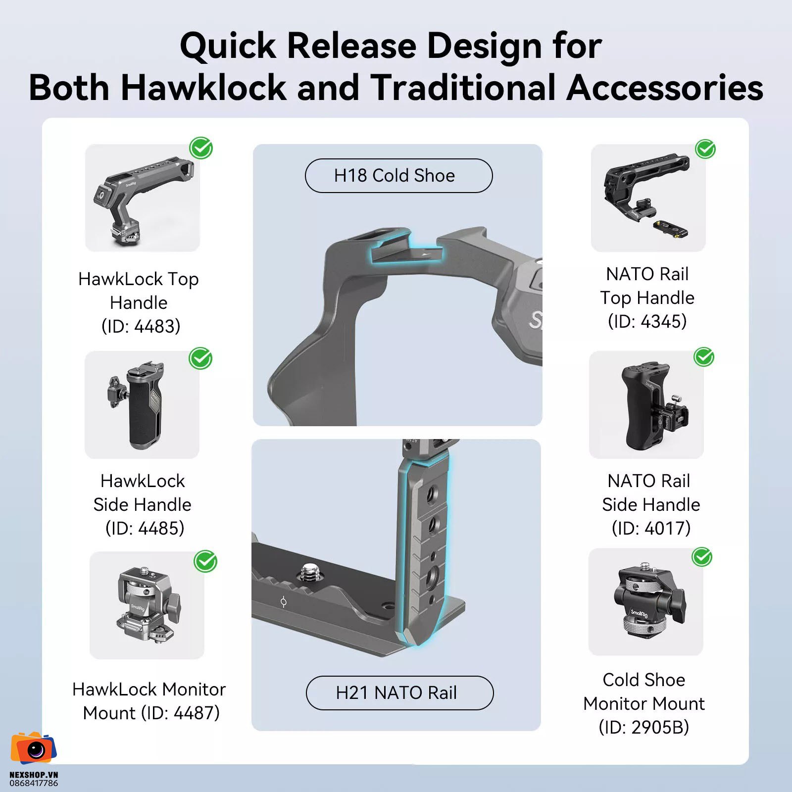 Cage SMALLRIG HawkLock QR cho Sony A7RV/A7IV/A1 | Chính hãng - thiết kế và phụ kiện