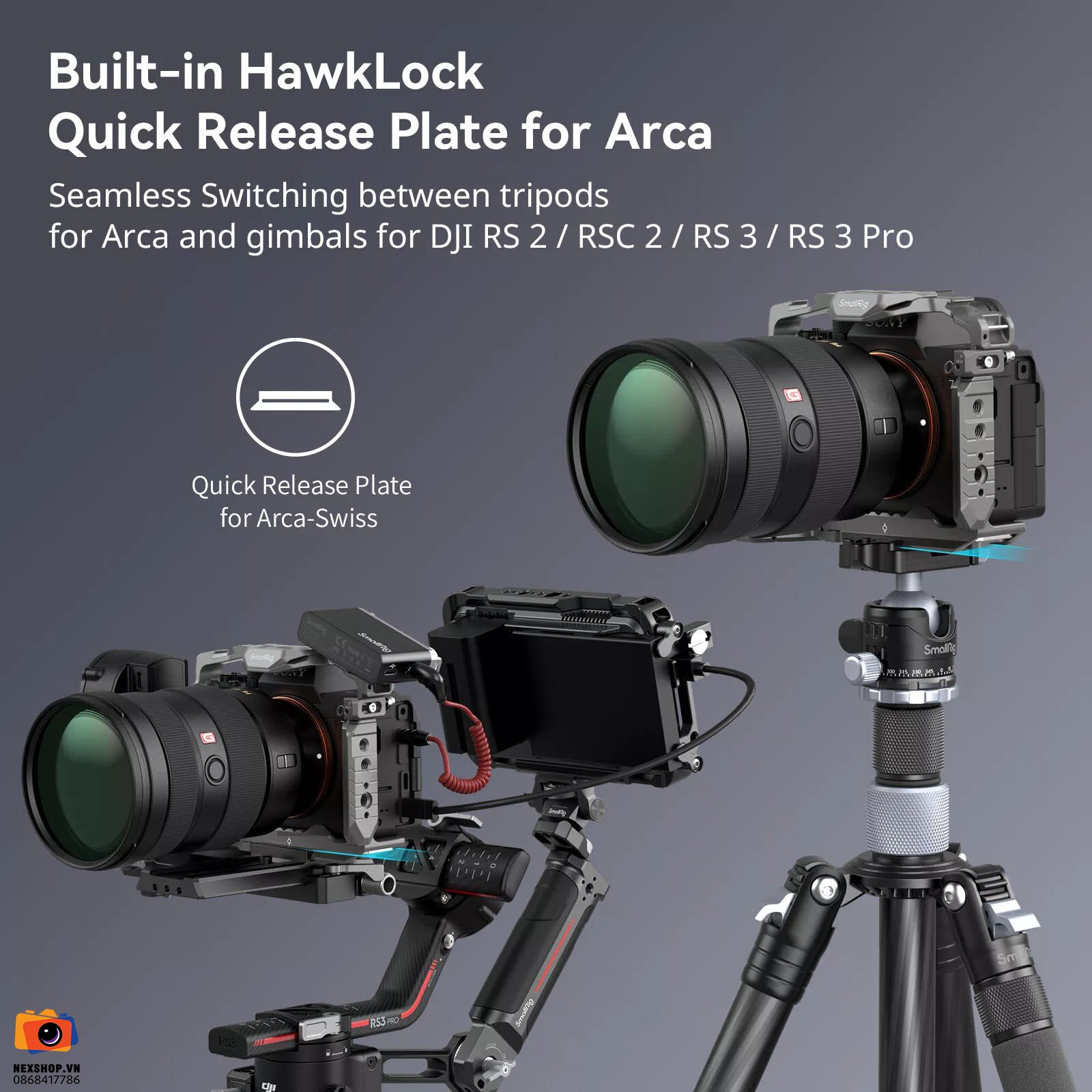SMALLRIG HawkLock QR Cage for Alpha 7RV 7IV A7SIII A1 A7RIV 4481