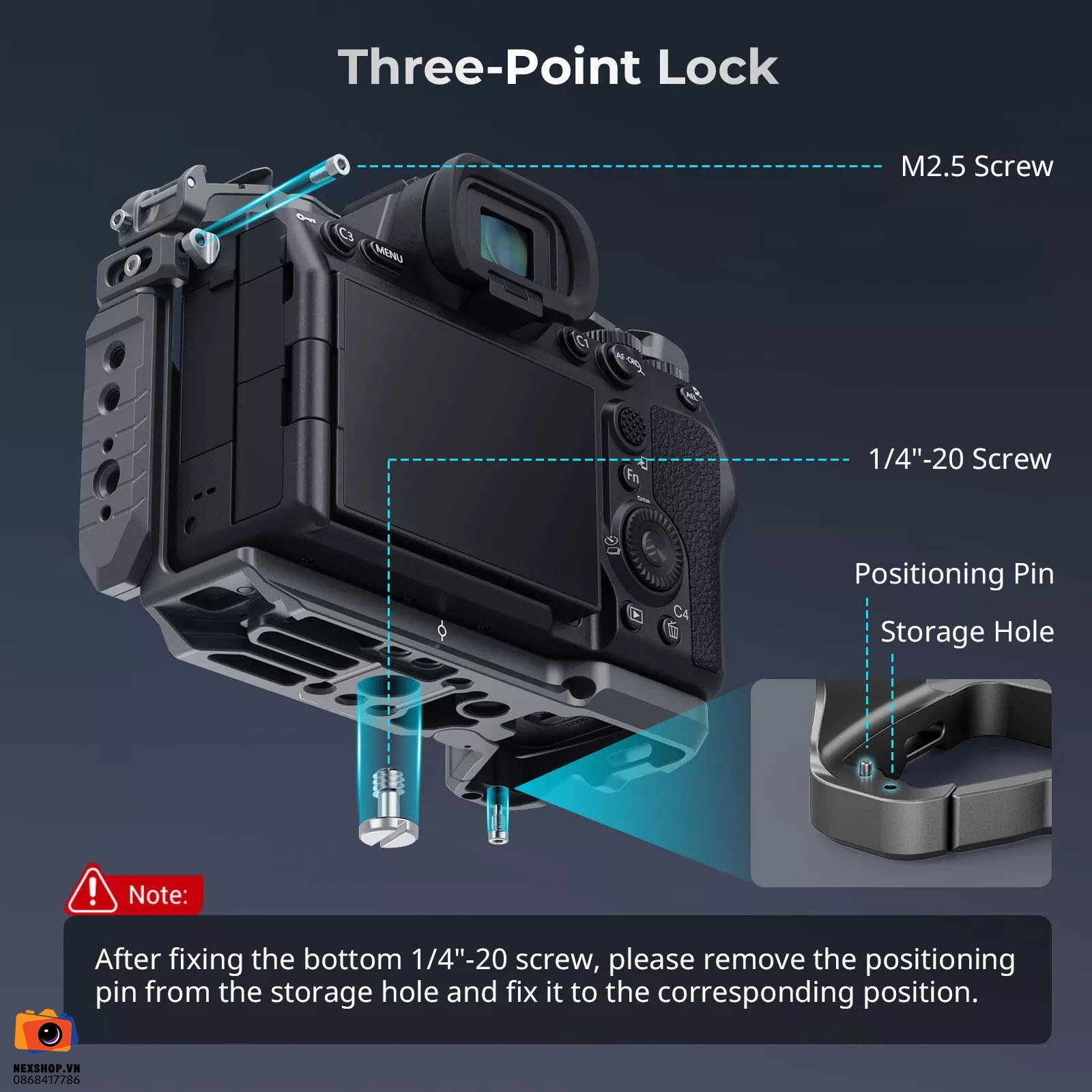 Cage SMALLRIG HawkLock QR cho Sony A7RV/A7IV/A1 | Chính hãng - khả năng kết nối thiết bị