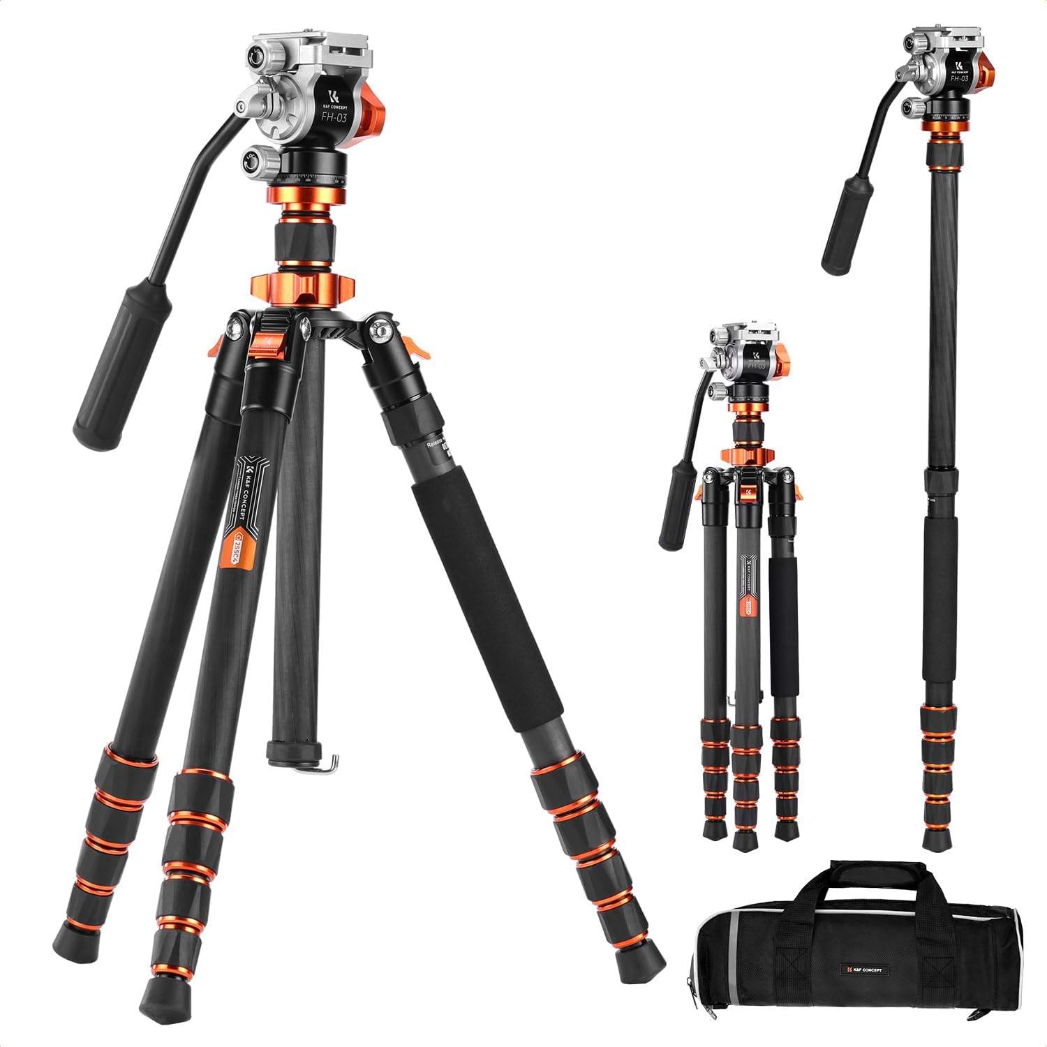 Tripod K&F concept Carbon Fiber Omni Series O255C4+FH-03 (KF09.158)