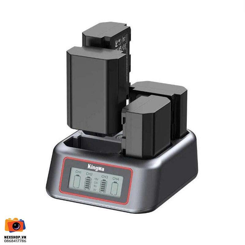 Bộ sạc nhanh 4 pin KingMa for Sony NP-FZ100 | Chính hãng - khả năng kết nối thiết bị