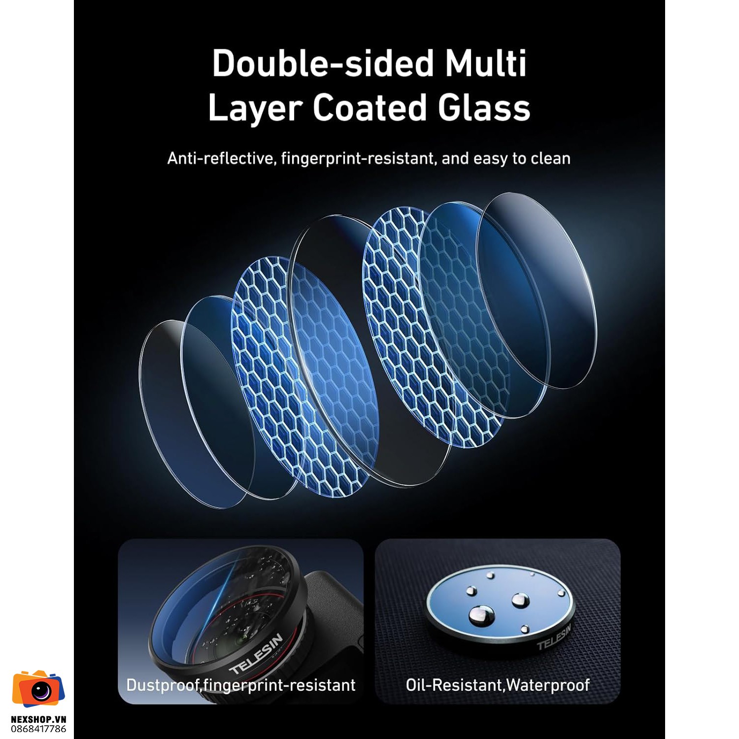 TELESIN Action Camera Filter (CPL+ND8/16/32) for DJI OSMO Action 6